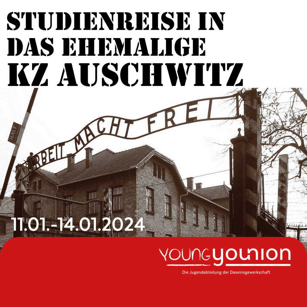 Studienreise Auschwitz 2024 Young Younion   Auschwitz Posting 1024x1024 